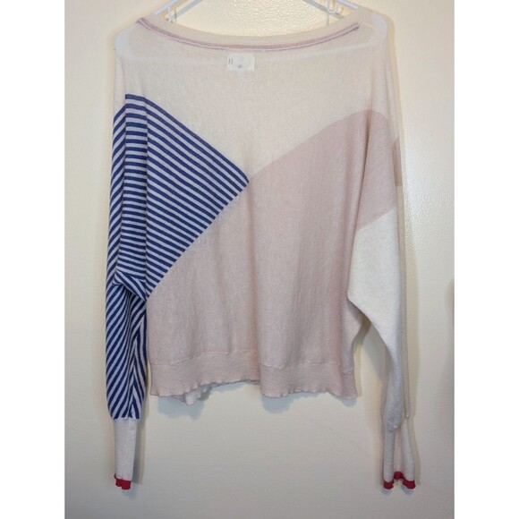 Sundry Wool Cashmere Sweater Dolman Striped Color Block Size 2 Medium - Picture 2 of 10